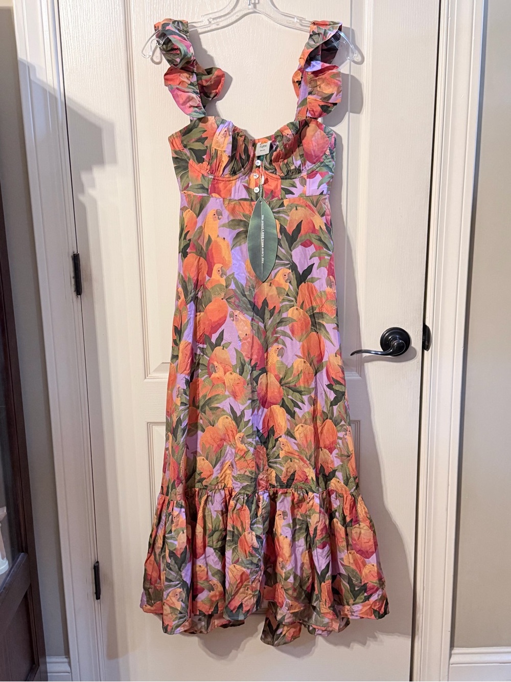 NWT Farm Rio Mango Macaws Maxi Dress SZ S - Picture 2 of 5